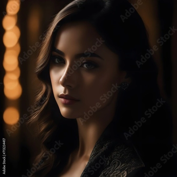 Fototapeta Captivating stock photo of a confident woman, radiating strength and beauty. AI generated art