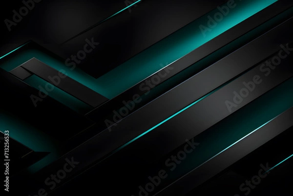 Obraz  A Teal arrow design over a black background