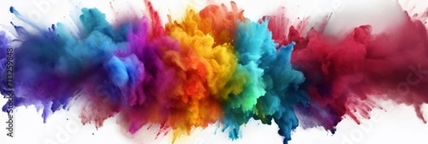 Fototapeta Colored powder explosion isolated