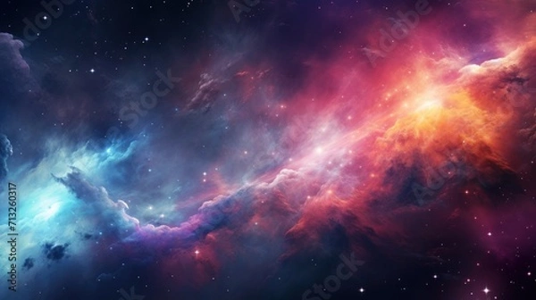 Fototapeta Colorful Nebula in Scifi Universe, Background, Wallpaper