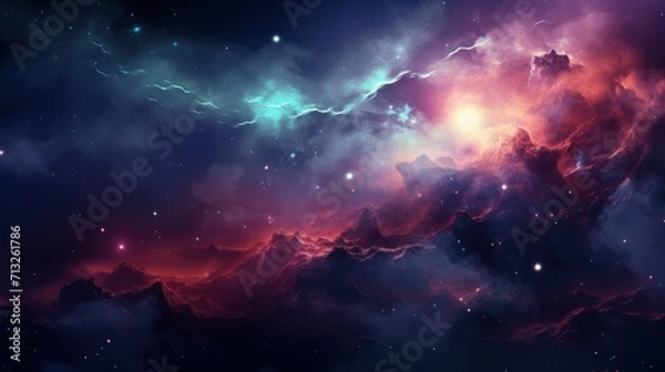 Fototapeta Colorful Nebula in Scifi Universe, Background, Wallpaper