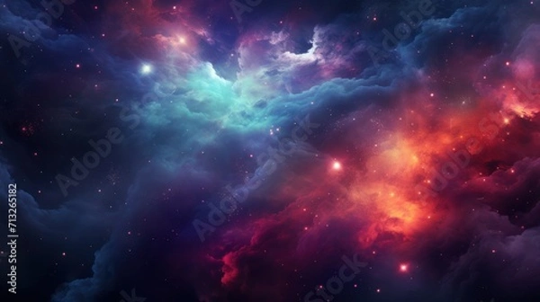 Fototapeta Colorful Nebula in Scifi Universe, Background, Wallpaper