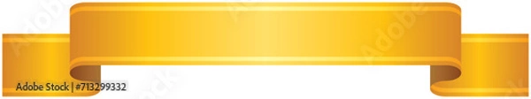 Fototapeta ゴールドライン入りグラデーションリボンの単品イラスト1（黄色）