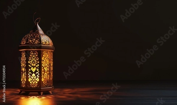 Obraz An Elegant Islamic Ramadan Lantern Illuminating the Dark. Ramadhan Month