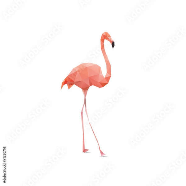 Fototapeta Ilustracje wektoroweZdjęcie Seryjne - Flamingo Geometric (illustration of a many triangles)