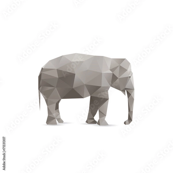 Obraz Abstract elephant isolated on a white backgrounds