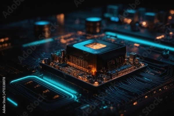 Fototapeta circuit board of the computer