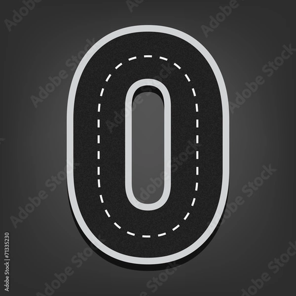 Obraz Zero number. Road font