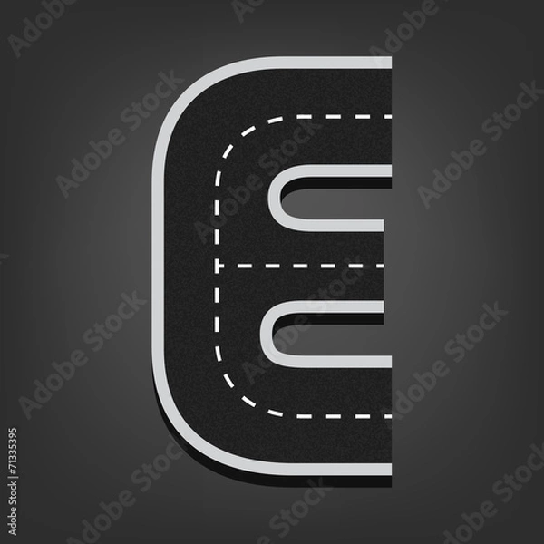 Obraz List E. Czcionka drogowa