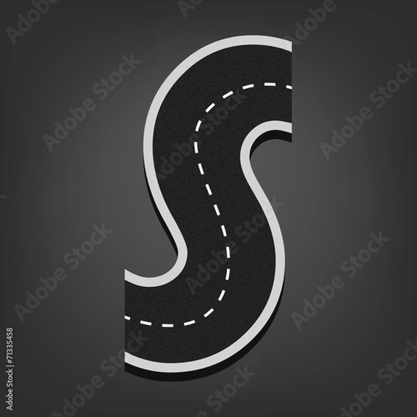 Obraz S letter. Road font