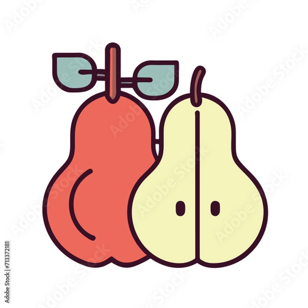 Obraz Pear cute fruit illustration EPS