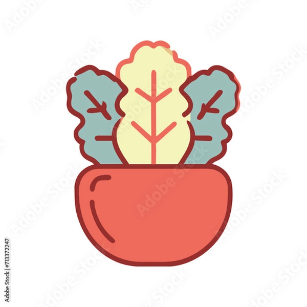 Obraz Lettuce cute illustration vector SVG