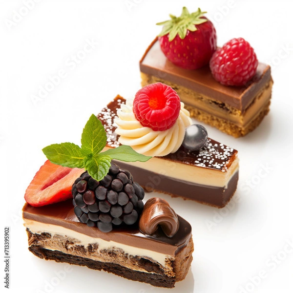 Obraz set of desserts on white background generate AI