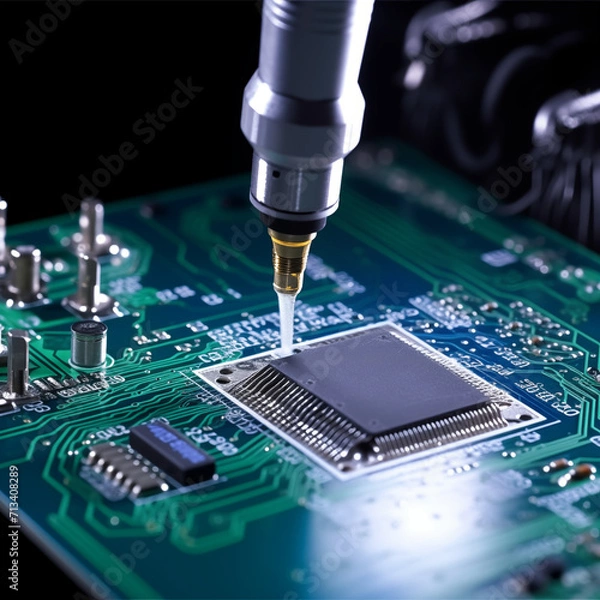Fototapeta Conformal Coatin for Encapsulating Electronics and Protecting PCBs Printed Circuit Board generative ai