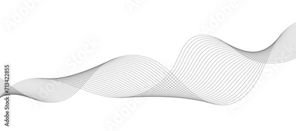 Fototapeta Elegant abstract smooth grey wave modern background. Vector illustration