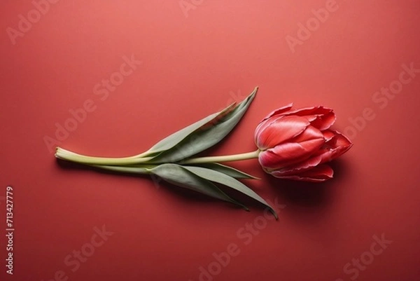 Obraz red tulip on background with copy space