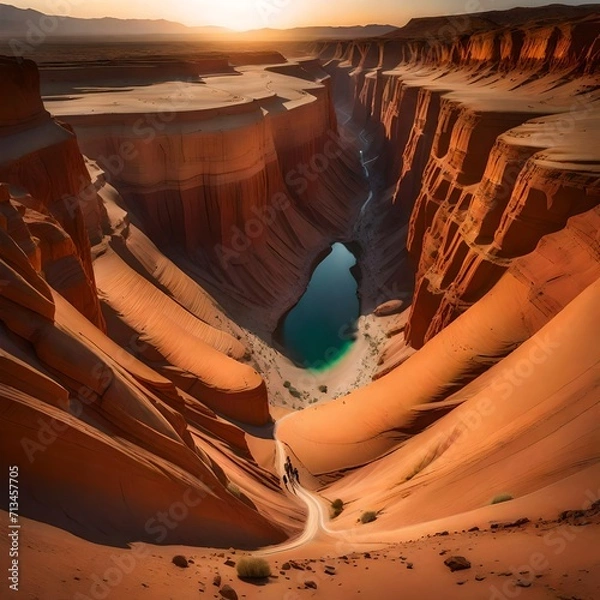 Fototapeta An awe-inspiring desert canyon captured in a sweeping panoramic shot by Daniel Kordan, showcasing the sheer scale and magnificence of the natural landscape