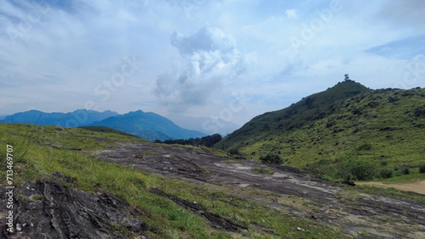 Fototapeta Ponmudi hill station, beautiful mountain range in Thiruvananthapuram, Kerala 