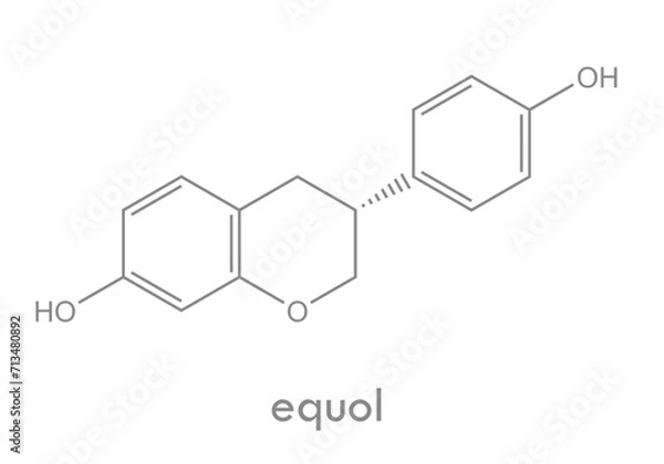 Fototapeta Equol structure. Molecule of izoflavone estrogen found in soybeans