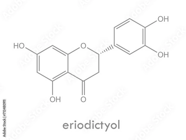 Fototapeta Eriodictyol structure. Bitter-masking flavanone (flavonoid).