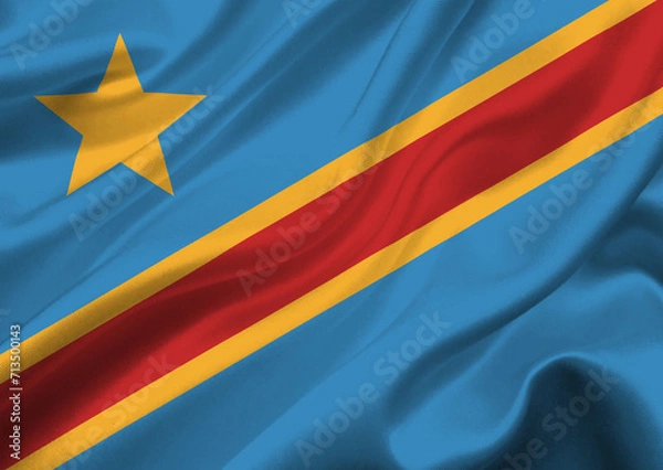 Obraz Dr congo flag waving in the wind.