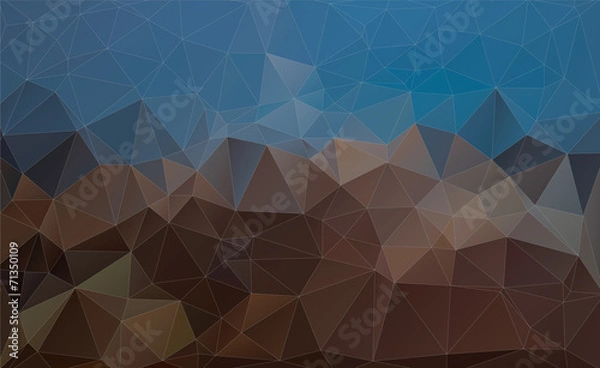Obraz Abstract blue and brown Triangle Background, Vector