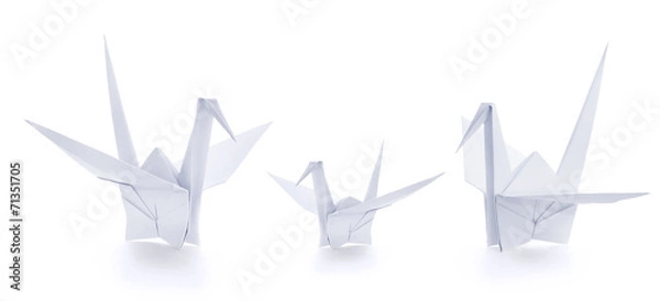 Obraz Family of origami paper crane
