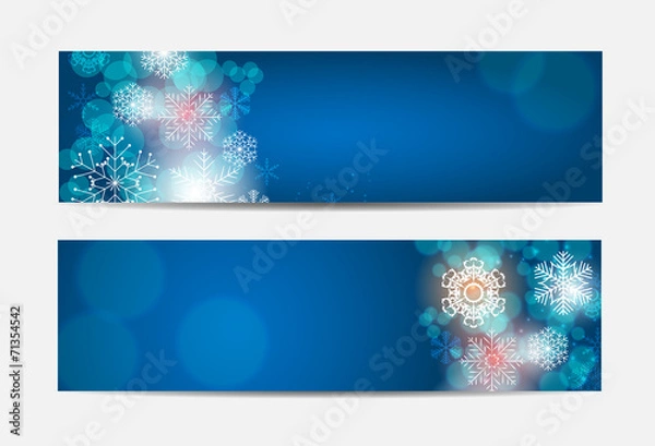 Fototapeta Christmas Snowflakes Website Banner and Card Background Vector I