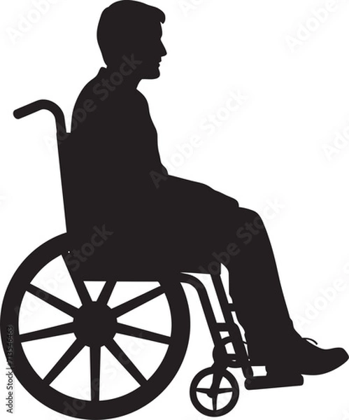 Obraz Wheelchair Wings Vector Logo for Wheelchair Design Adaptive Ascension Disabled Person on Wheels