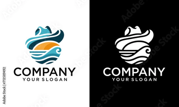 Fototapeta Beach accessories, summer hats collection vector