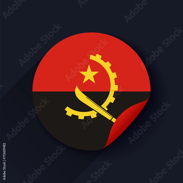 Fototapeta Angola Flag Sticker Vector Illustration