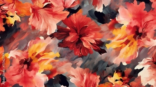 Obraz allover pattern digital design textile print floral Ai Generative
