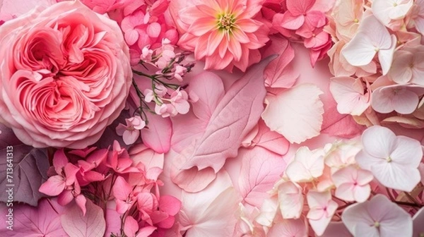 Fototapeta valentine bouquet background pink leaf floral blossom flower pastel wedding nature