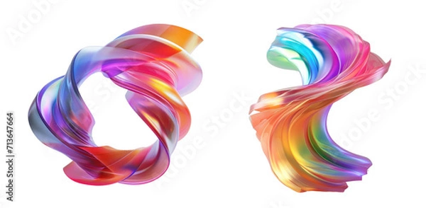 Obraz 3d abstract gradient isolated on transparent background