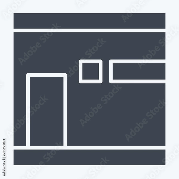 Fototapeta Icon Kaaba. related to Ramadan symbol. glyph style. simple design editable. simple illustration