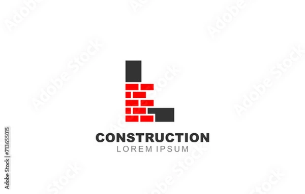 Obraz L Letter Construction logo template for symbol of business identity