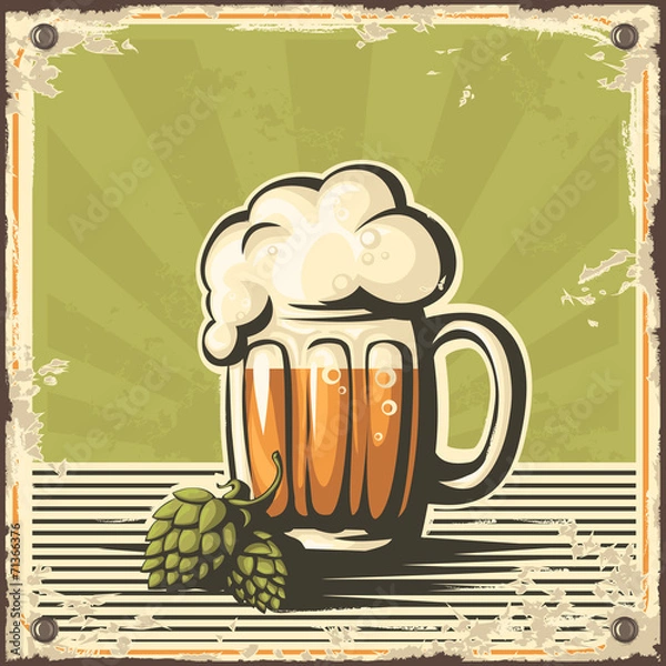 Obraz Retro beer poster.