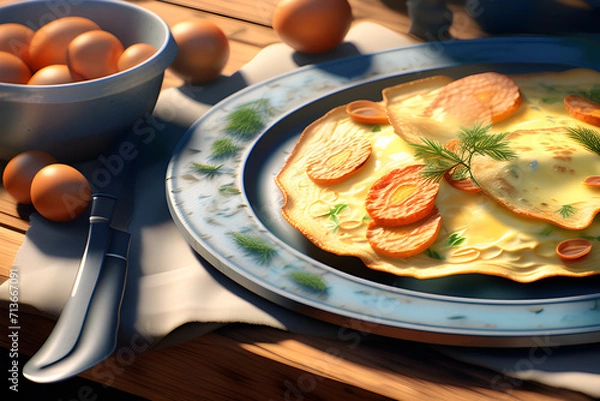 Fototapeta Omelette. Generative AI.