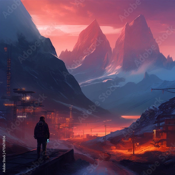 Obraz cyberpunk mountains5