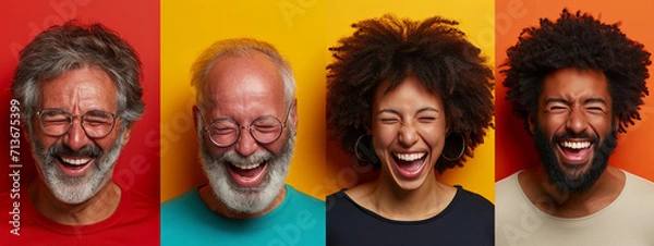 Fototapeta Emotive Spectrum, Capturing a Kaleidoscope of Expressions Amongst Diverse Individuals