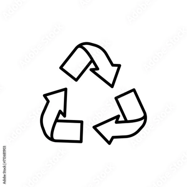 Fototapeta Recycling outline icons, minimalist vector illustration ,simple transparent graphic element .Isolated on white background