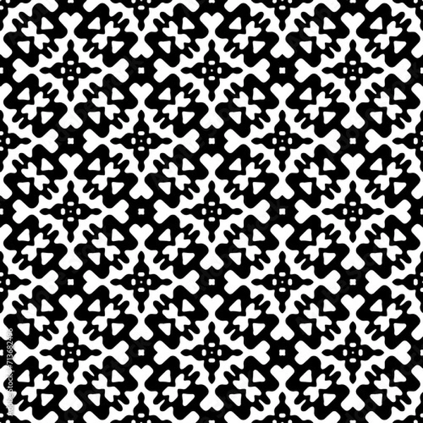 Fototapeta White background with black pattern. Seamless texture for fashion, textile design,  on wall paper, wrapping paper, fabrics and home decor. Simple repeat pattern.