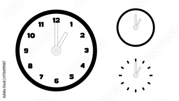 Obraz Clock icon, minimal style. arrow show number. on the white background