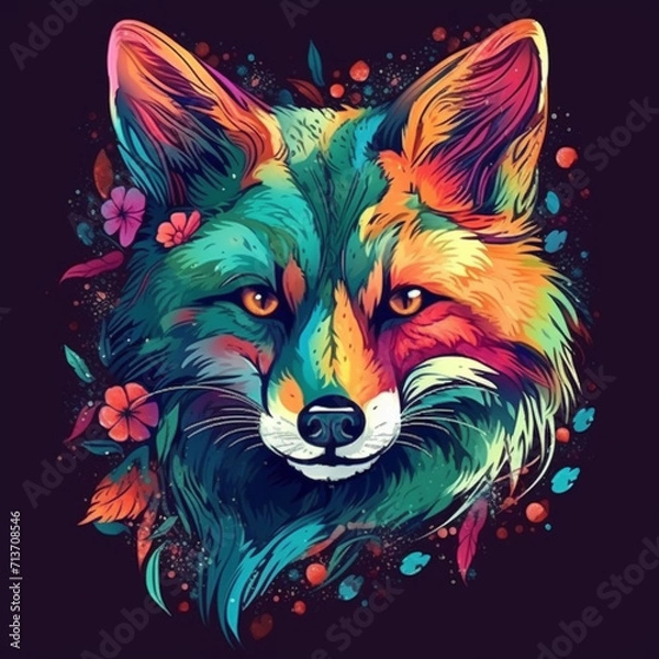 Obraz colorful fox llustration2