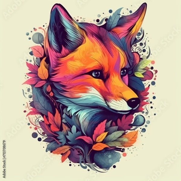 Obraz colorful fox llustration8