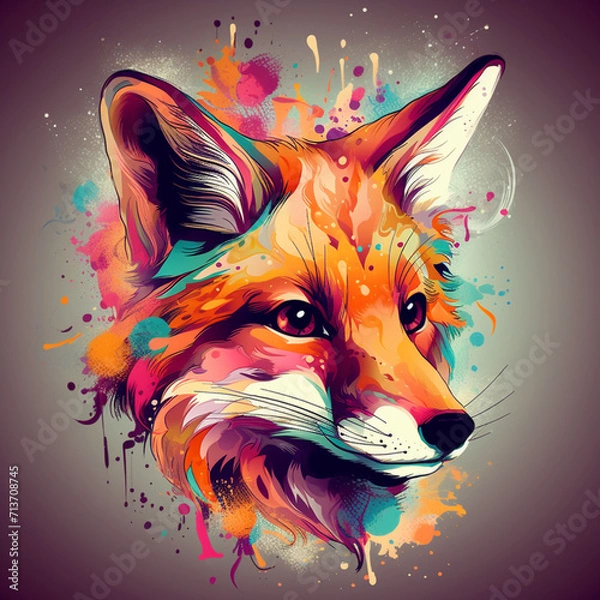 Obraz colorful fox llustration13