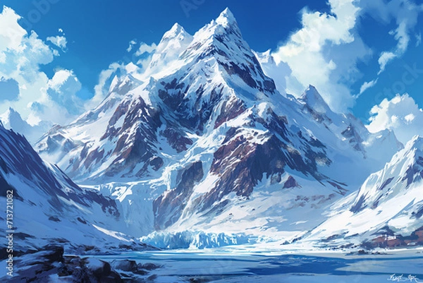 Fototapeta 絵画的な自然系の背景背景のイラスト(AI generated image)