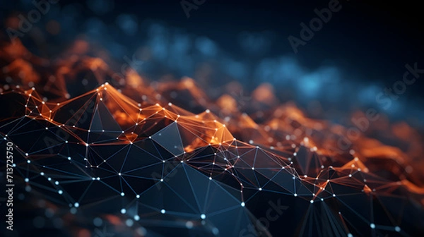 Obraz Infinite Possibilities: Futuristic Wireframe Perspectives