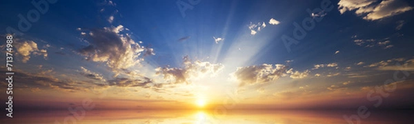 Obraz Zachód słońca na morzu.