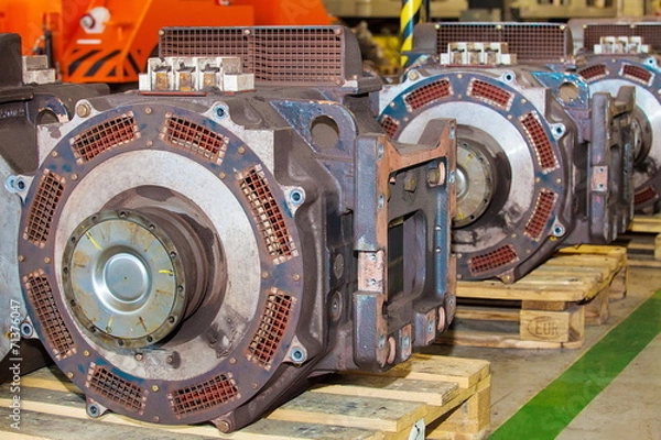 Fototapeta Electro actuators for maintenance of subway wagons